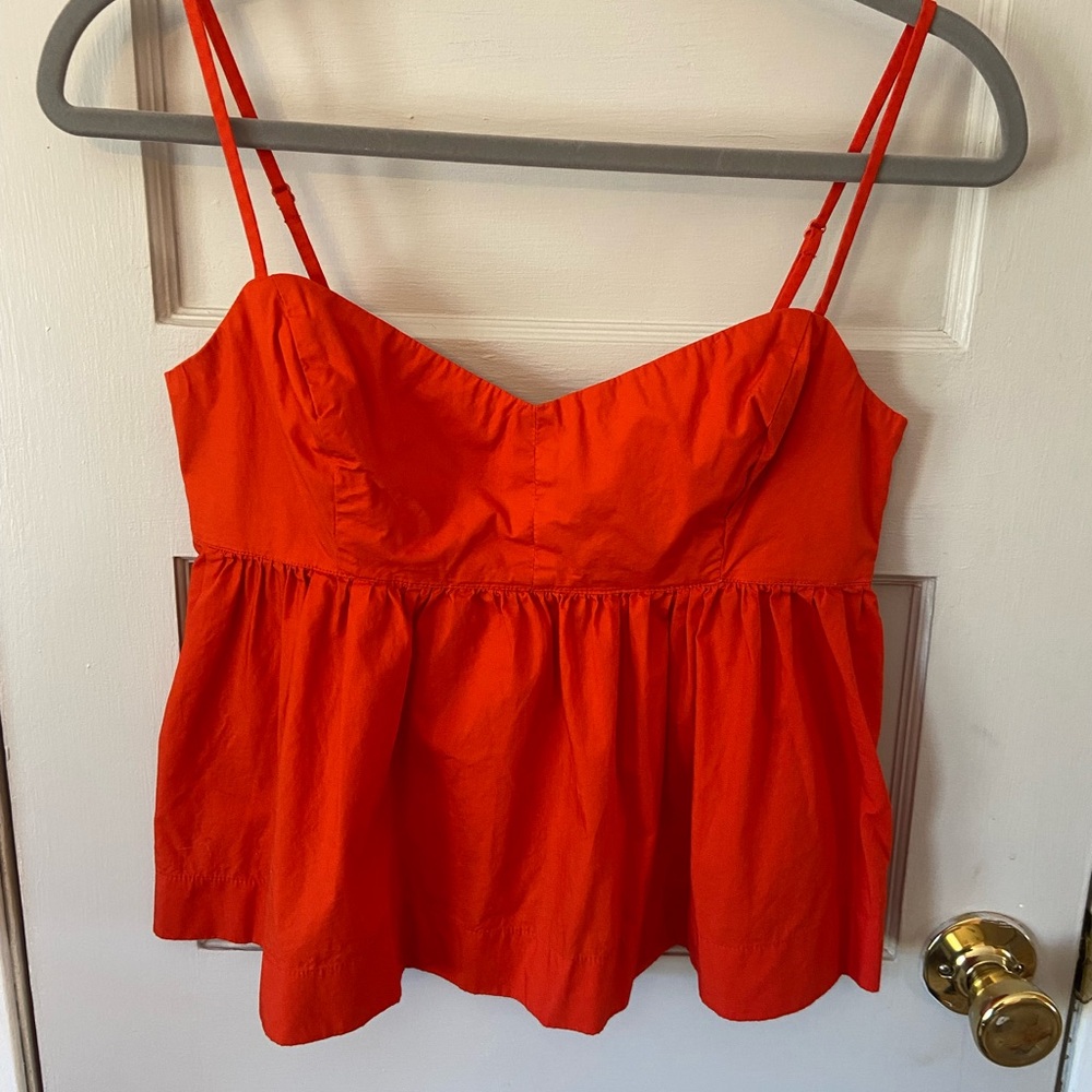 J. Crew Red Bustier Peplum Camisole